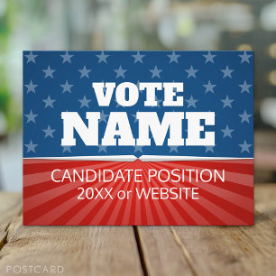 Cartão Postal Campanha Clássica - estrelas icônicas listram verm