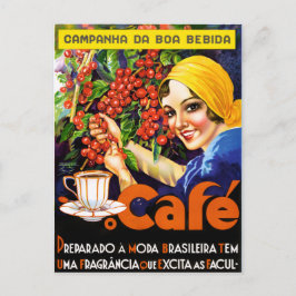 Cartão Postal Campanha Da Boa Bebida Café Vintage Ad Poster