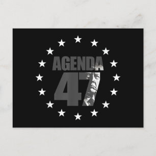 Cartão Postal Campanha de Re-Eleição Patriótica Agenda 47 Trump 