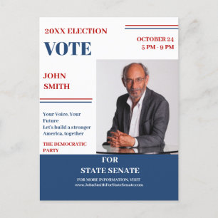 Cartão Postal Campanha Política de Introdução ao Candidato