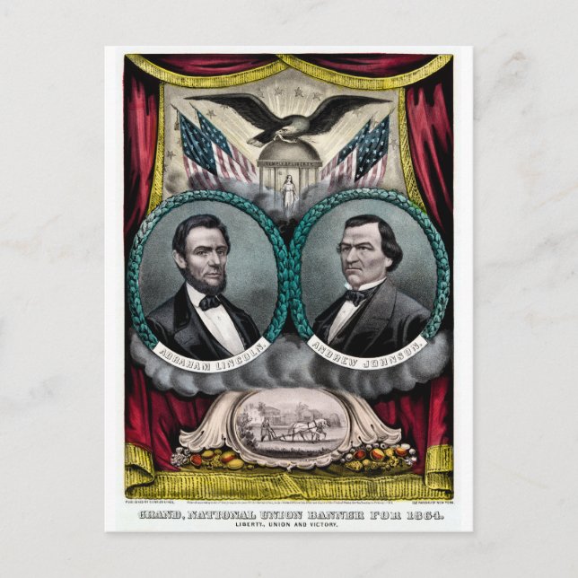 Cartão Postal Campanha Presidencial Abraham Lincoln 1864 (Frente)