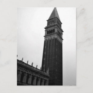 Cartão Postal Campanile Piazza San Marco Preto Branco Tour Itáli