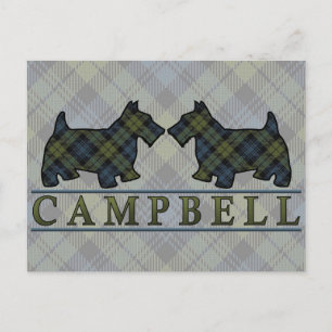 Cartão Postal Campbell Tartan Scottie Dogs