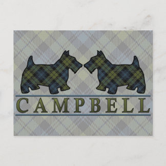 Cartão Postal Campbell Tartan Scottie Dogs