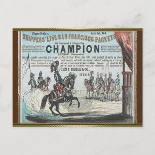 Cartão Postal Campeão Clipper à vela