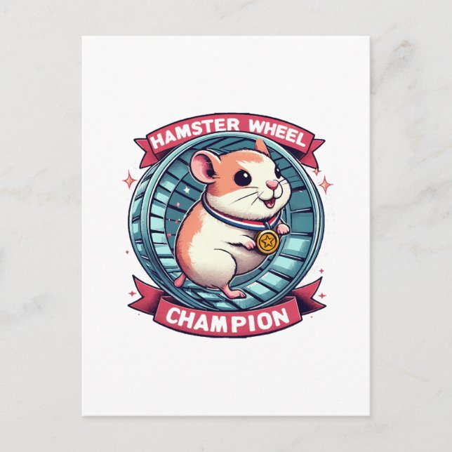 Cartão Postal Campeão da Roda de Hamster (Frente)