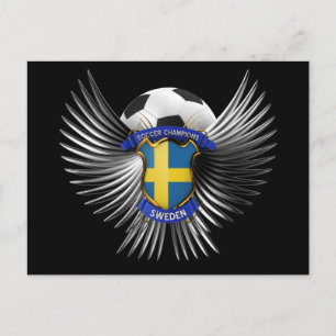 Cartão Postal Campeões de Futebol suecia