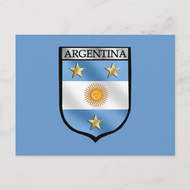Cartão Postal Campeões do Crachá Emblem do futebol da Argentina (Frente)