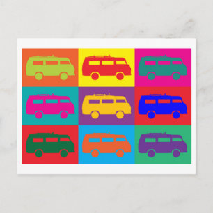 Cartão Postal Camper Van Pop Art