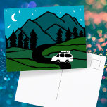 Cartão Postal Campervan Mounts Vanlife RV Moon<br><div class="desc">Veja este cartão postal incrível com desenhos de montanhas e uma carrinha de camper. Adicione seu próprio texto. Veja meu compro de borboletas,  pássaros,  RVs,  acampamento,  caminhada,  flores e muito mais!</div>