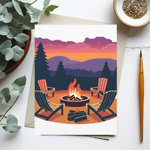 Cartão Postal Campfire Sunset