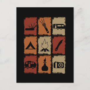Cartão Postal Camping - Coisas de Acampamento Retroativo