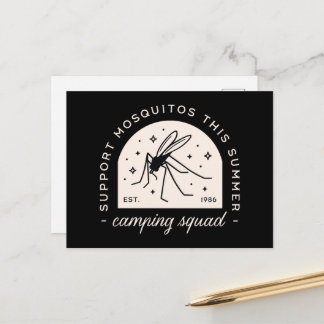 Cartão Postal Camping mosquito funny camp squad sarcastic quotes
