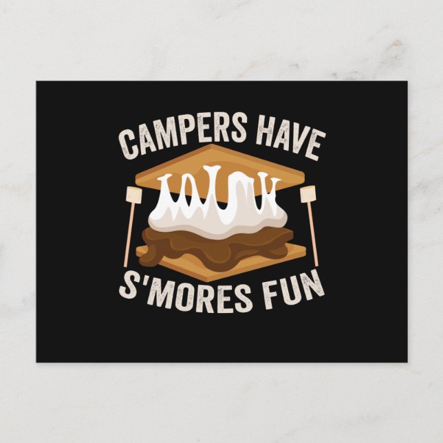 Cartão Postal Campistas se Divertem com S'mores Divertido Amante (Frente)