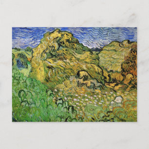Cartão Postal Campo com pilhas de trigo por Vincent van Gogh