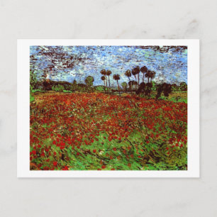 Cartão Postal Campo com Poppies Van Gogh de Belas Artes