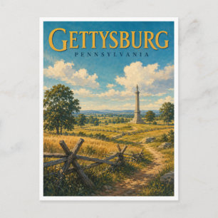 Cartão Postal Campo de Batalha de Gettysburg, Pensilvânia GeoSag