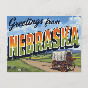 Cartão Postal Campo de Carroça Coberta de Nebraska