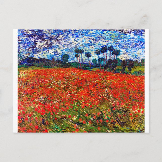 Cartão Postal Campo de Flor Vermelho, Van Gogh (Frente)