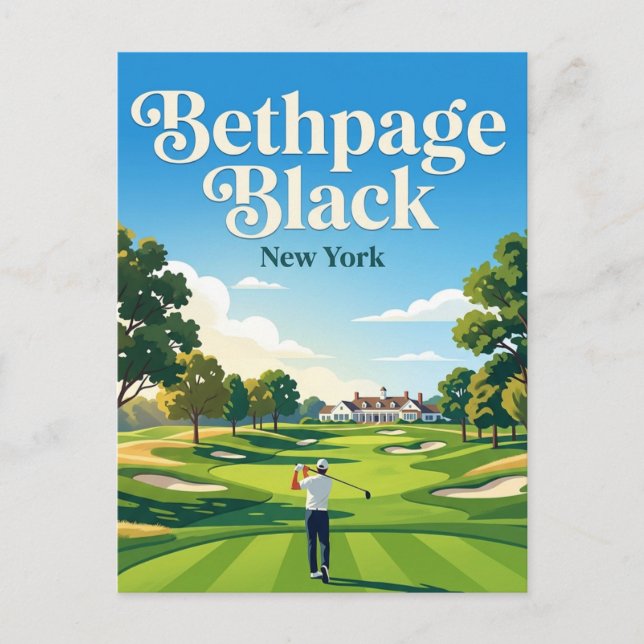 Cartão Postal Campo de Golfe Bethpage Black EUA (Frente)