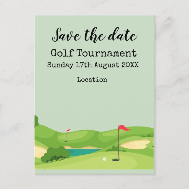 Cartão Postal Campo de golfe para torneio de golfe (Frente)
