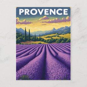 Cartão Postal Campo de Lavanda Roxa da Paisagem da Provença Fran