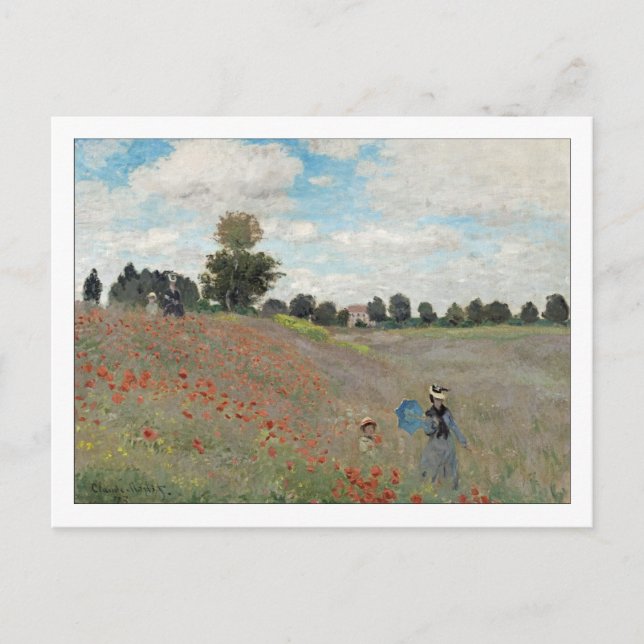 Cartão Postal Campo de Papoulas de Monet (Frente)