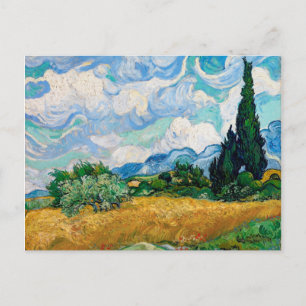Cartão Postal Campo de Trigo com Ciprestes de Vincent van Gogh