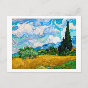 Cartão Postal Campo de trigo com ciprestes, Van Gogh