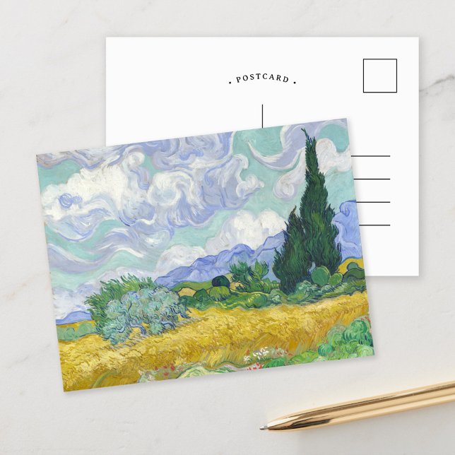 Cartão Postal Campo de Trigo com Ciprestes | Vincent van Gogh (Criador carregado)