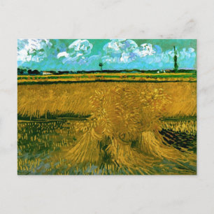 Cartão Postal Campo de trigo com ovelhas, Van Gogh de arte fina