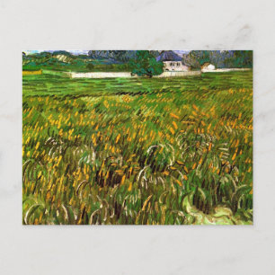 Cartão Postal Campo de trigo em Auvers por Vincent van Gogh