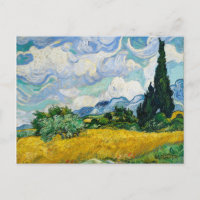 Campo de trigo Van Gogh com ciprestes. Impressioni