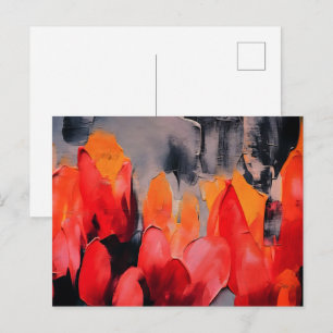 Cartão Postal Campo de Tulipas – Intensidade Floral Abstrata