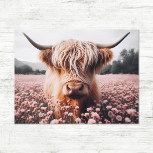 Cartão Postal Campo de Vaca Selvagem da Escócia