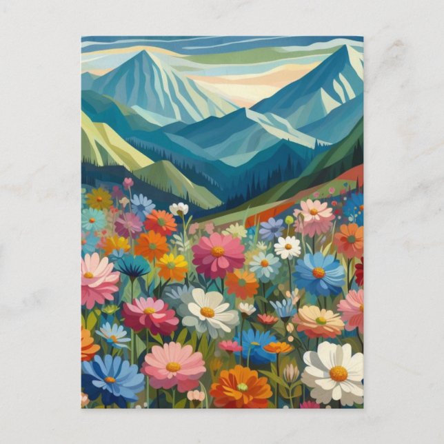 Cartão Postal campo floral (Frente)
