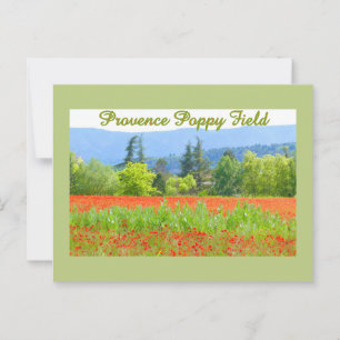 CARTÃO POSTAL CAMPO PROVENCE FRANCE POPPY