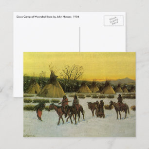 Cartão Postal Campo Sioux no joelho ferido por John Hauser