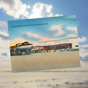 Cartão Postal Campo Travis do Aeroporto Municipal de Savannah Hi