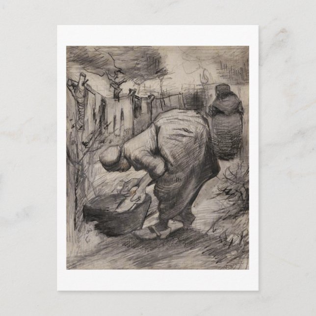 Cartão Postal Camponesas, Washington e Laundry, Vincent van Gogh (Frente)