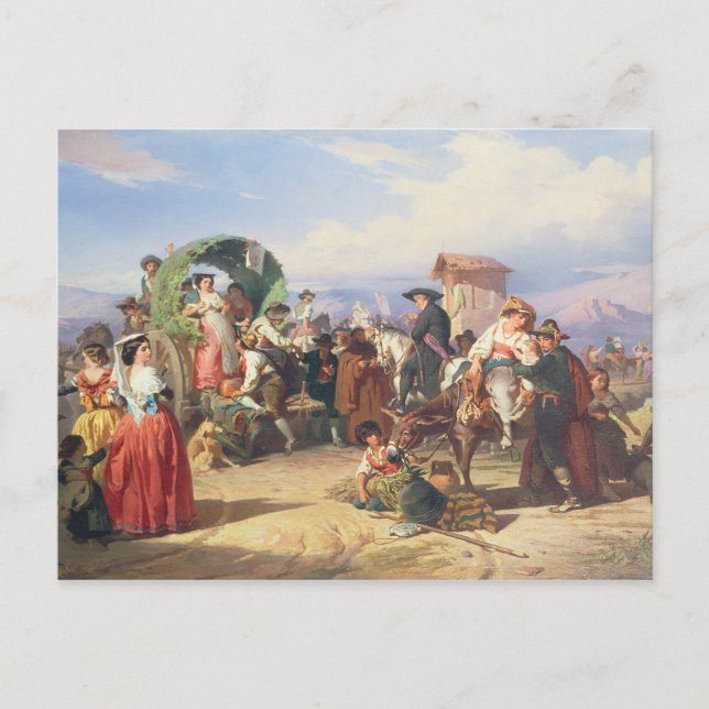 Cartão Postal Camponeses de Campagna, 1860 (óleo na canvas) (Frente)
