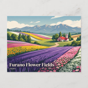 Cartão Postal Campos de Flores de Furano Japão