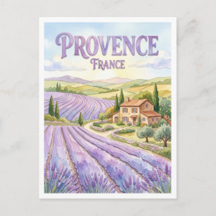 Cartão Postal Campos de Lavanda de Provença Valensole França