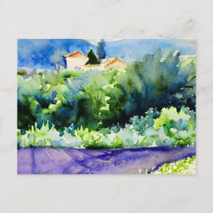 Cartão Postal Campos de Lavanda paisagística
