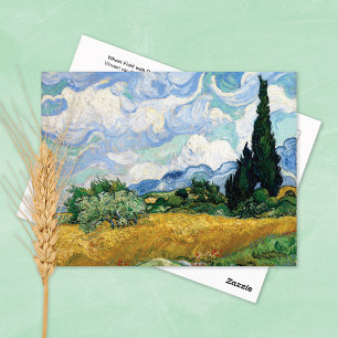 Cartão Postal Campos de trigo Cipresas Vincent van Gogh