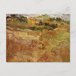Cartão Postal Campos de trigo com Auvers por Vincent van Gogh