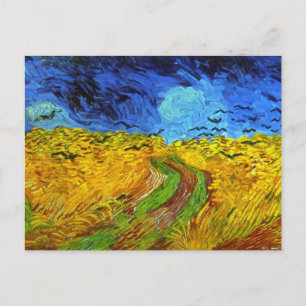Cartão Postal Campos de trigo com Corvos Van Gogh de Belas Artes