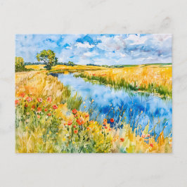 Cartão Postal Campos Dourados pelo Havelland Havel Aquarela