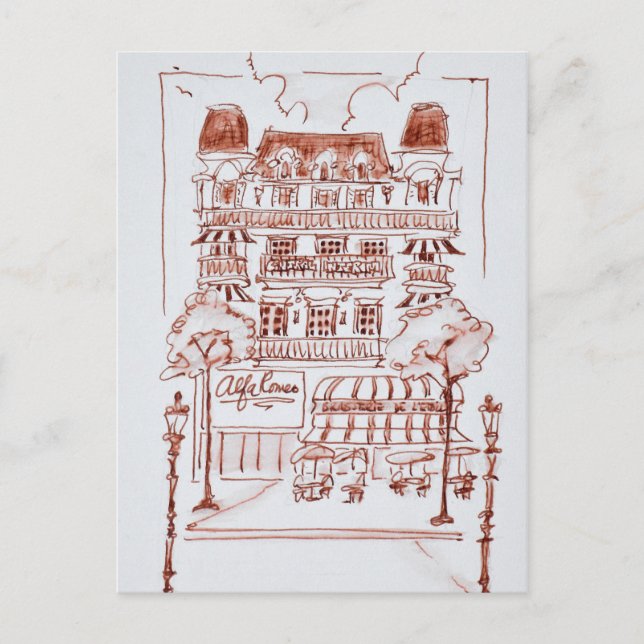 Cartão Postal Campos Elísios | Paris, França (Frente)