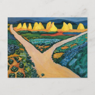 Cartão Postal Campos Vegetais por August Macke, Vintage Fine Art